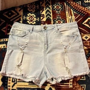 Ripped jeans shorts, I only wore them once.